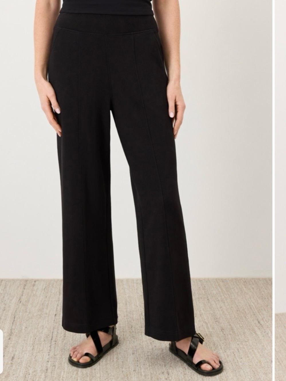 Pact Organic Airplane Pintuck Wide-Leg Pull-On Pants- NAVY BLUE